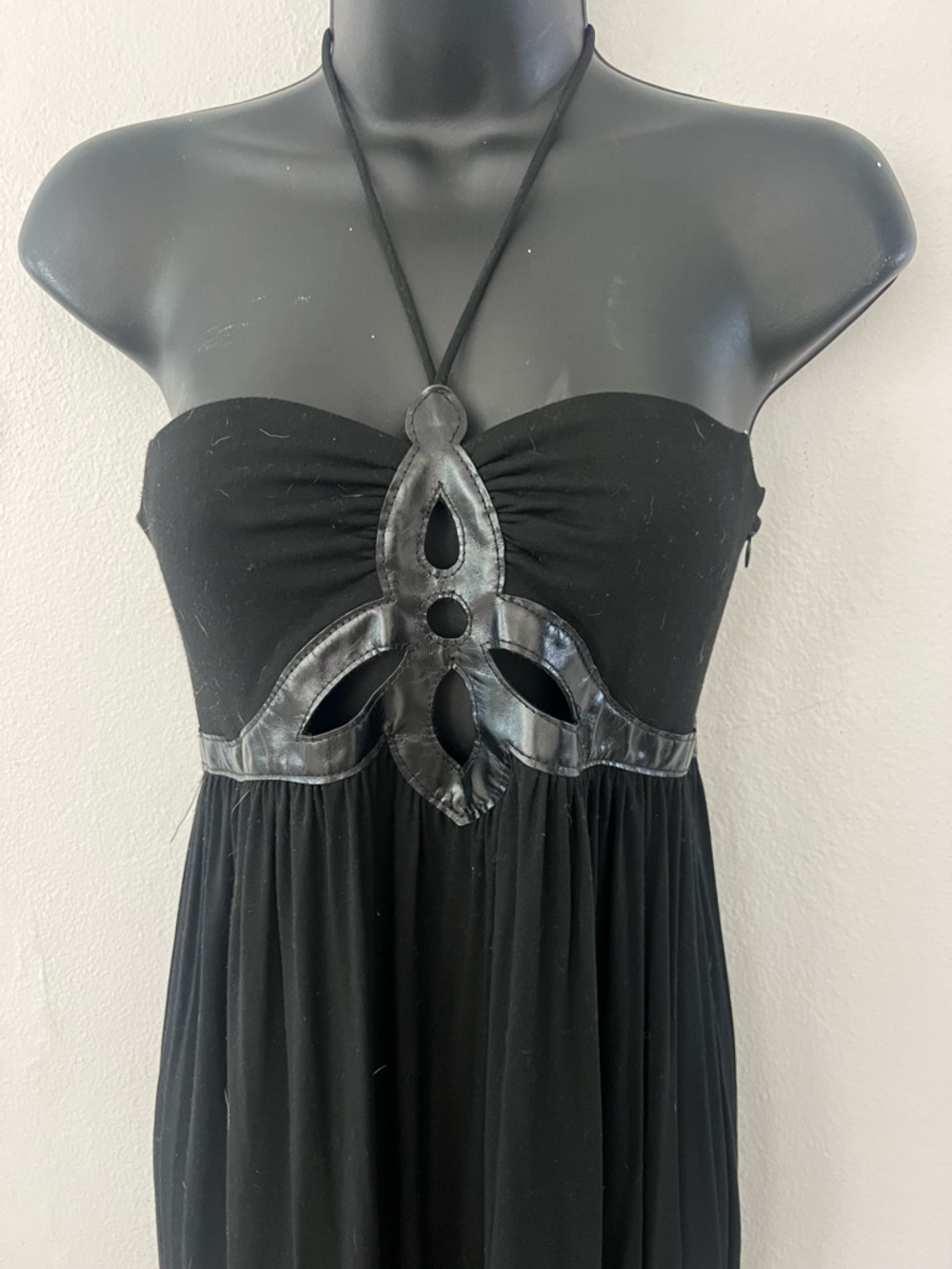 Black Strapless Halter Detail Maxi Dress - Unbranded